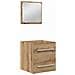 Set di mobili per il bagno 2 pcs Rovere nero 41 x 38.5 x 48 cm - Foto miniatura 5
