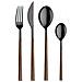 Sushi Anniversary Black&Teak - Set 24 Posate in Acciaio Inox Nero con Guancette Effetto Legno | Servizio Completo per 6 Persone (Forchetta, Coltello, Cucchiaio e Cucchiaino) - Foto miniatura 1