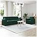 Set di divani 2 pcs Verde Scuro 228 x 78 x 80 cm Velluto - Foto miniatura 2