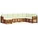 Set divani 8 pcs Naturale e Crema Legno di Acacia Massello - Foto miniatura 1