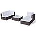 Set Divani da Giardino 5 pz con Cuscini in Polyrattan Marrone - Foto miniatura 6