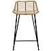 Sgabello da bar 2 pcs Naturale 44 x 45 x 76 cm Rattan e acciaio - Foto miniatura 3
