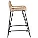 Sgabello da bar 2 pcs Naturale 44 x 45 x 76 cm Rattan e acciaio - Foto miniatura 4