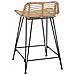 Sgabello da bar 2 pcs Naturale 44 x 45 x 76 cm Rattan e acciaio - Foto miniatura 5