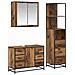 Set di mobili per il bagno con cassetto 3 pcs Legno vecchio - Foto miniatura 1