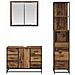 Set di mobili per il bagno con cassetto 3 pcs Legno vecchio - Foto miniatura 8