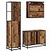 Set di mobili per il bagno con cassetto 3 pcs Legno vecchio - Foto miniatura 9