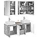 Set di Armadi da Bagno 5 pcs Grigio Cemento - Foto miniatura 3