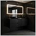 Mobile sottolavabo, Bianco e nero, 160 cm, Con piano d'appoggio, 2 cassetti, MDF, 2 ante, Ripiano integrato, MODERNO - Foto miniatura 2