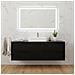 Mobile sottolavabo, Bianco e nero, 160 cm, Con piano d'appoggio, 2 cassetti, MDF, 2 ante, Ripiano integrato, MODERNO - Foto miniatura 4