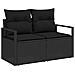 Set di divani 7 pz Nero Rattan sintetico e Acciaio - Foto miniatura 6