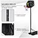 Canestro Da Basket Altezza Regolabile In Acciaio Con Base 112×72cm×2.45-3.05m - Foto miniatura 5