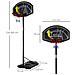 Canestro Da Basket Altezza Regolabile In Acciaio Con Base 112×72cm×2.45-3.05m - Foto miniatura 6