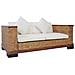 Divano a 2 Posti con Cuscini Marrone in Rattan Naturale 155 x 78 x 66 cm - Foto miniatura 1