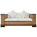 Divano a 2 Posti con Cuscini Marrone in Rattan Naturale 155 x 78 x 66 cm - Foto miniatura 3