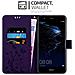 Cadorabo Custodia Compatibile Con Huawei P10 Lite In Lilla Scuro Fiore - Coperchio Protettivo In Design Floreale Con Chiusura Magnetica, Funzione Stand E Slot Per Carte - Foto miniatura 3
