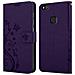 Cadorabo Custodia Compatibile Con Huawei P10 Lite In Lilla Scuro Fiore - Coperchio Protettivo In Design Floreale Con Chiusura Magnetica, Funzione Stand E Slot Per Carte - Foto miniatura 8