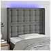 Testiera A Led Grigio Scuro 83x16x118/128 Cm In Tessuto - Foto miniatura 1