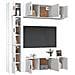 Set Di Mobili Porta Tv 7 Pz Bianco In Legno Multistrato - Foto miniatura 3