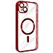 Cover Magsafe Per Iphone 14 Plus Silicone Protezione Fotocamera Bordo Rosso - Foto miniatura 2