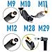 6 Connettori a 3 Pin per Alimentatori Universali M9/M10/M11/M12/M28/M29 - Foto miniatura 2