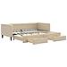 Divano Letto Estraibile Con Cassetti Crema 90x200 Cm In Tessuto - Foto miniatura 1