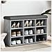 Panca Porta Scarpe Grigio Cemento 82x32x50cm Legno Multistrato - Foto miniatura 1