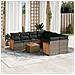 Set Divano da Giardino 9 pz con Cuscini Grigio in Polyrattan - Foto miniatura 2