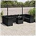 Set Divani Da Giardino 11 Pz Con Cuscini In Polyrattan Nero - Foto miniatura 3