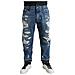 Jeans Skinny In Denim A Vita Alta Floreale Blu - It44-l - Foto miniatura 1