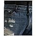 Jeans Skinny In Denim A Vita Alta Floreale Blu - It44-l - Foto miniatura 4