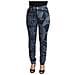 Jeans Skinny In Denim A Vita Alta Floreale Blu - It44-l - Foto miniatura 6