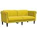 Divano A 2 Posti Giallo In Velluto - Foto miniatura 1