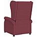 Poltrona Ad Ala Reclinabile Elettrica Rosso Vino In Tessuto - Foto miniatura 5