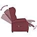 Poltrona Ad Ala Reclinabile Elettrica Rosso Vino In Tessuto - Foto miniatura 6
