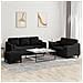 Set Divani 3 pz con Cuscini Nero in Tessuto - Foto miniatura 2