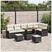 Set Divano da Giardino  9 pezzi con Cuscini Nero Rattan Sintetico Acacia, Divano da Giardino  2 posti con Storage e Cuscini Nero Rattan Sintetico, Set di Mobili da Giardino  3 pezzi con Cuscini Nero Rattan Sintetico Acacia - Foto miniatura 2