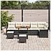 Set Divano da Giardino  9 pezzi con Cuscini Nero Rattan Sintetico Acacia, Divano da Giardino  2 posti con Storage e Cuscini Nero Rattan Sintetico, Set di Mobili da Giardino  3 pezzi con Cuscini Nero Rattan Sintetico Acacia - Foto miniatura 3