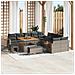 Set Divano da Giardino con Cuscini da 13 Pezzi Grigio Polyrattan Acacia, Set da Pranzo da Giardino con Cuscini da 3 Pezzi Grigio Polyrattan Acacia - Foto miniatura 2