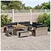 Set Divano da Giardino con Cuscini da 13 Pezzi Grigio Polyrattan Acacia, Set da Pranzo da Giardino con Cuscini da 3 Pezzi Grigio Polyrattan Acacia - Foto miniatura 3