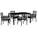 Set da Pranzo da Giardino 5 Pezzi con Cuscini in Polyrattan Nero - Foto miniatura 1