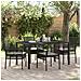 Set da Pranzo da Giardino 5 Pezzi con Cuscini in Polyrattan Nero - Foto miniatura 2