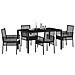 Set da Pranzo da Giardino 5 Pezzi con Cuscini in Polyrattan Nero - Foto miniatura 3