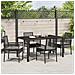 Set da Pranzo da Giardino 5 Pezzi con Cuscini in Polyrattan Nero - Foto miniatura 4