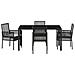Set da Pranzo da Giardino 5 Pezzi con Cuscini in Polyrattan Nero - Foto miniatura 7