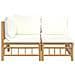 Set Salotto da Giardino 2pz con Cuscini Bianco Crema in Bambù - Foto miniatura 3