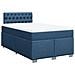 Giroletto a Molle con Materasso Blu 120x190 cm in Tessuto - Foto miniatura 3