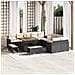 Set Divano da Giardino con cuscino 13 pcs Nero Poly Rattan - Foto miniatura 2