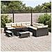 Set Divano da Giardino con cuscino 13 pcs Nero Poly Rattan - Foto miniatura 3