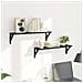 Scaffali da parete 2 pcs Rovere Nero 60 x 15 x 15,5 cm - Foto miniatura 4